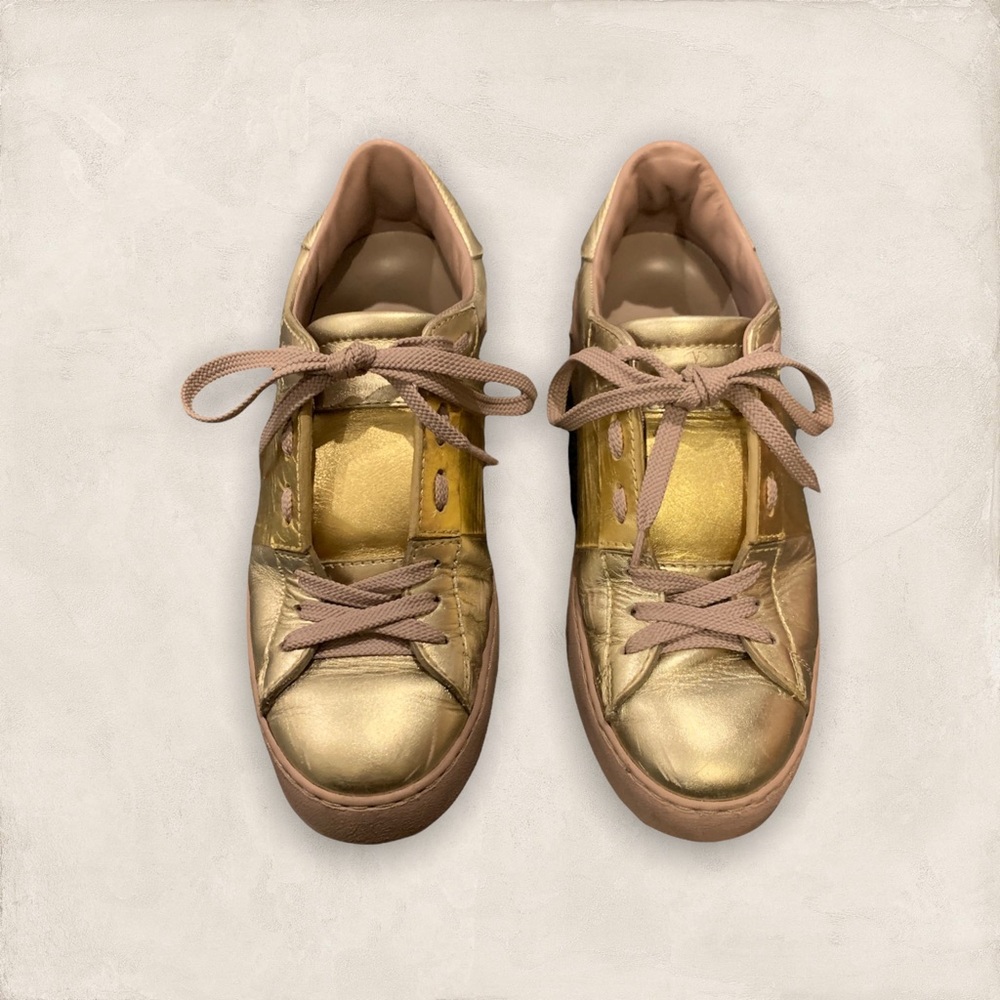 Valentino Garavani Open Sneakers (Gold/Rose Gold)